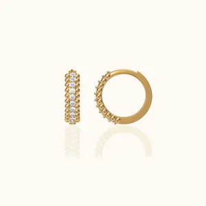 Delicate CZ Retro Hoop Earrings