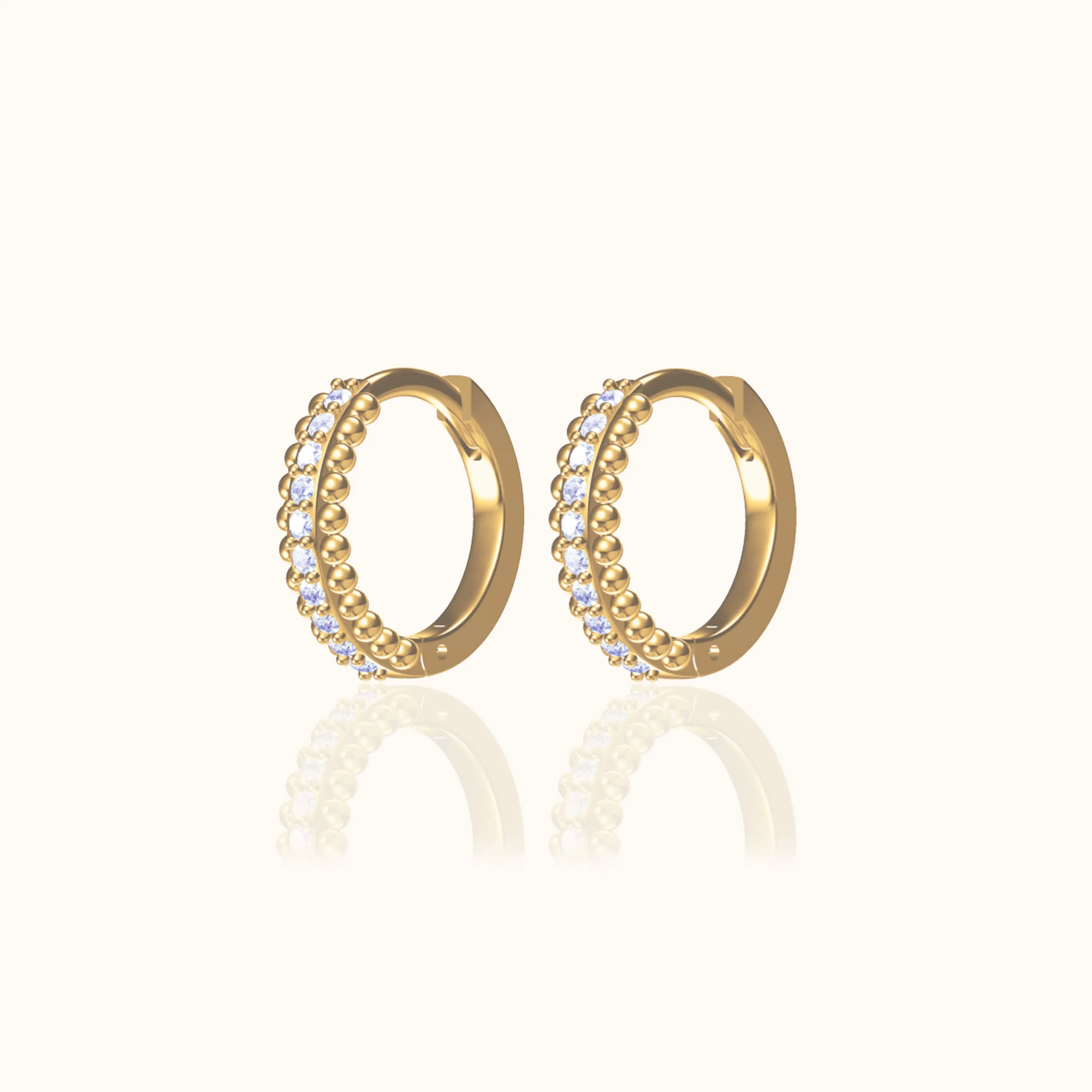 Delicate CZ Retro Hoop Earrings