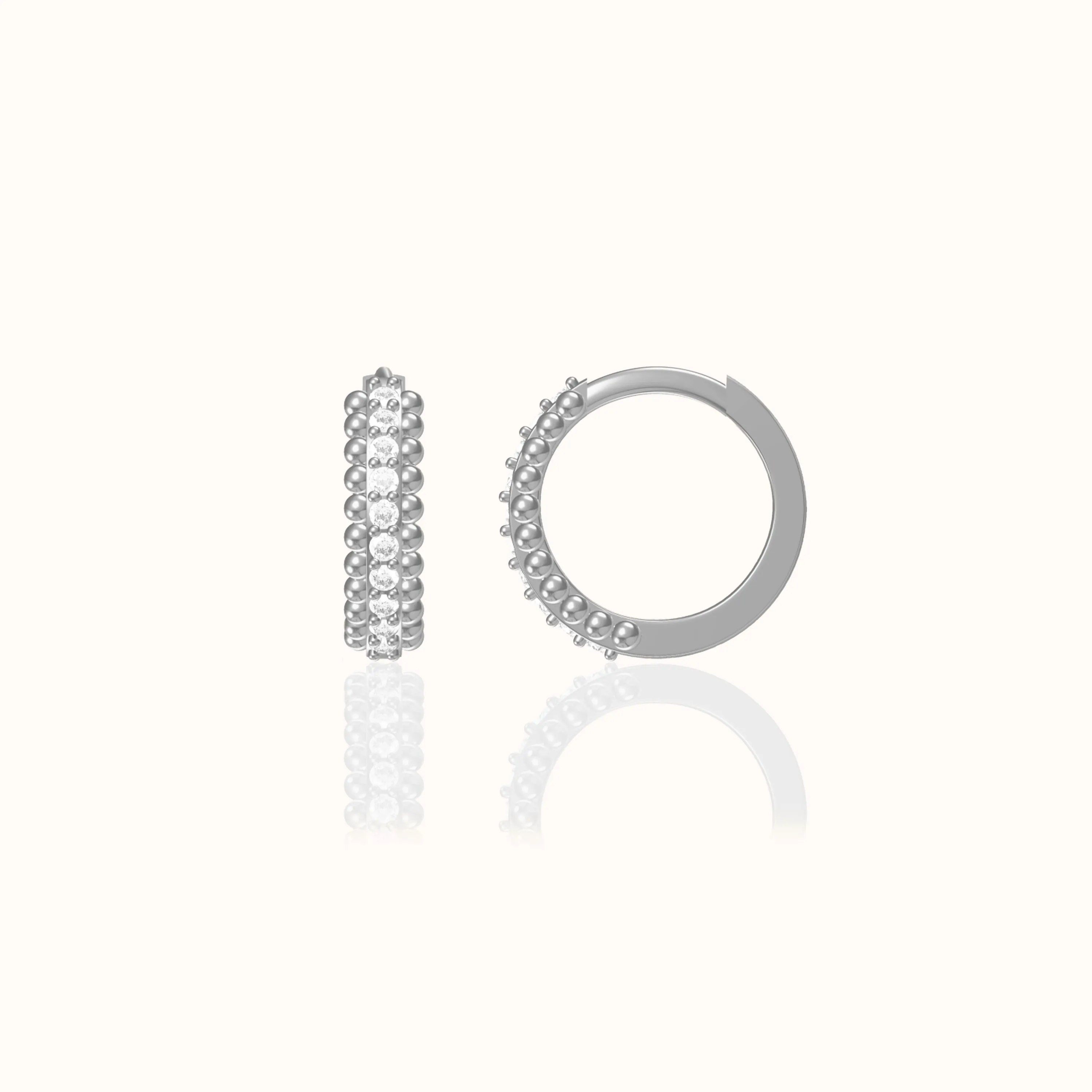 Delicate CZ Retro Hoop Earrings