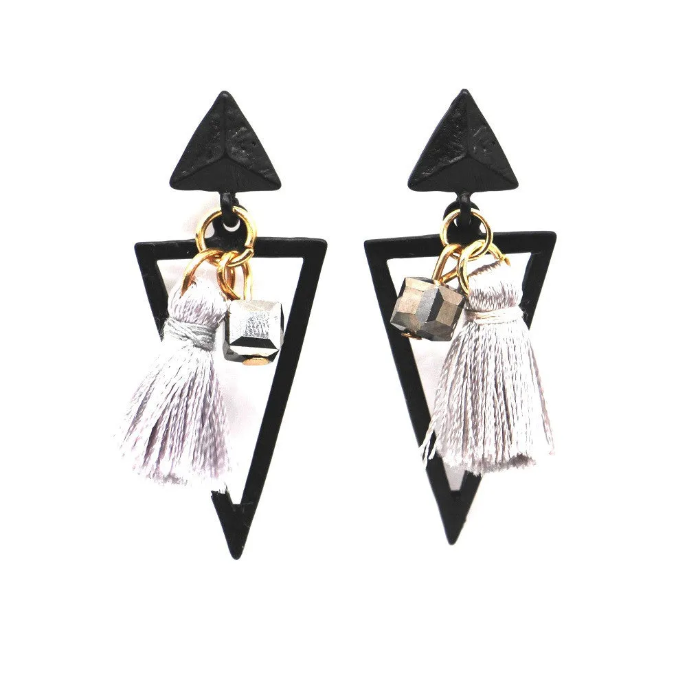 Delicate geometric triangle tassel earrings for women bijoux Pendientes Fashion Jewelry