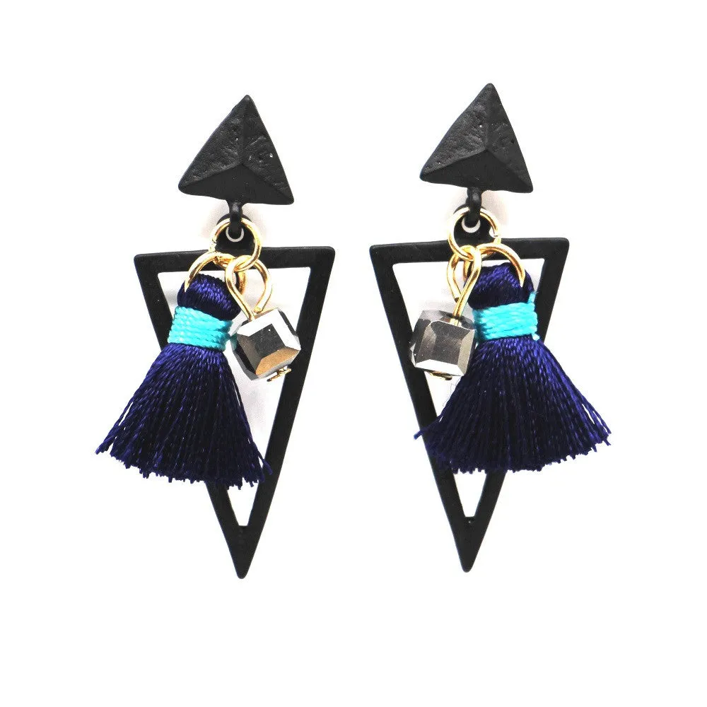 Delicate geometric triangle tassel earrings for women bijoux Pendientes Fashion Jewelry