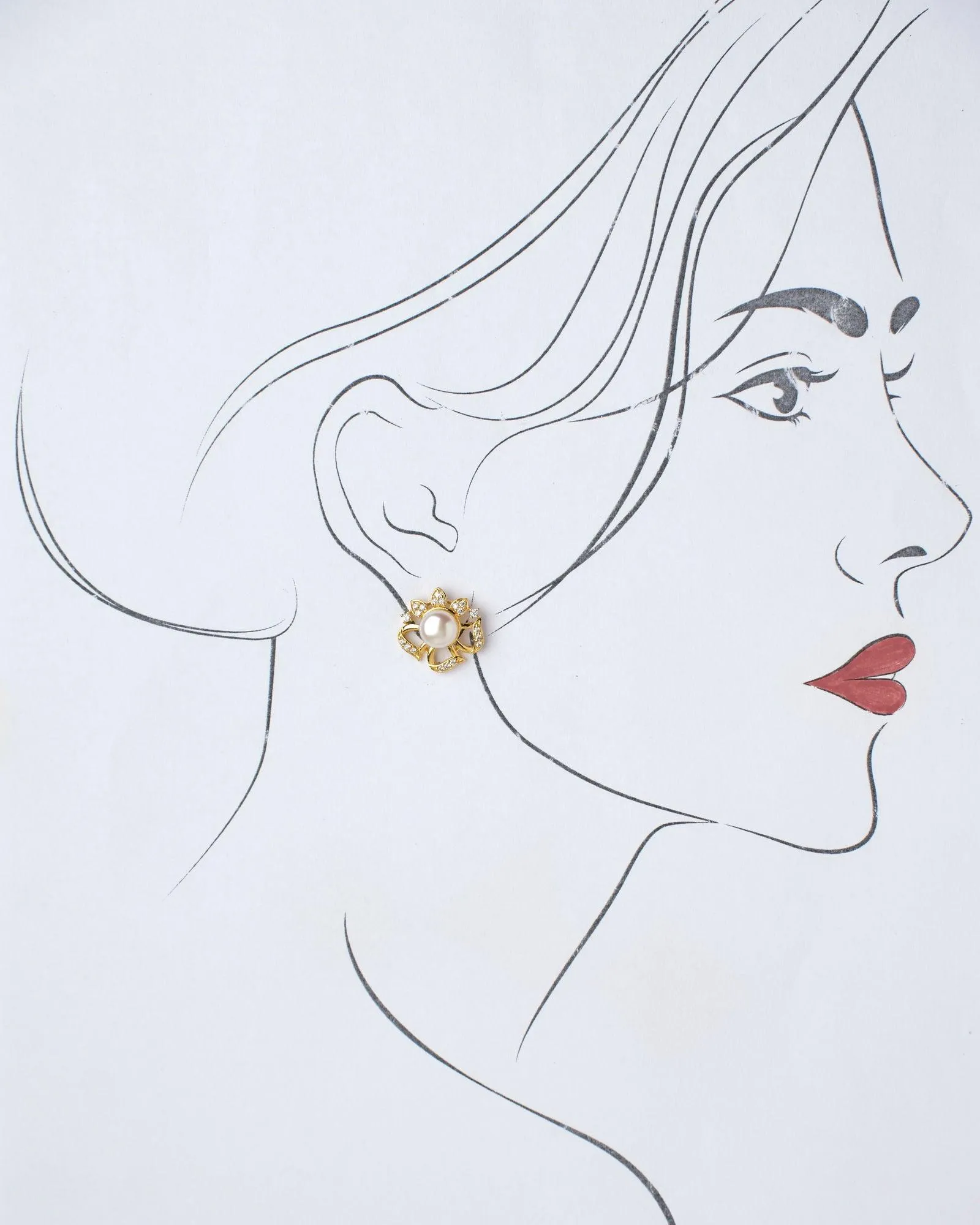 Delicate Stud Pearl Earring