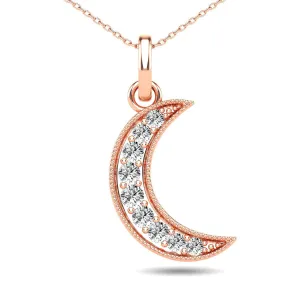 Diamond 1/10 Ct.Tw. Moon Pendant in 10K White Gold