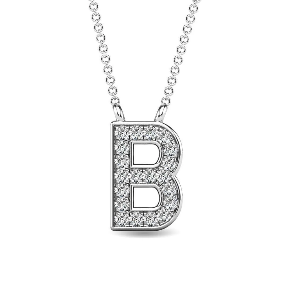 Diamond 1/20 Ct.Tw. Letter B Pendant in 10K White Gold