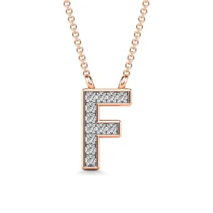 Diamond 1/20 Ct.Tw. Letter F Pendant in 10K Rose Gold