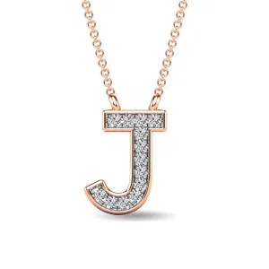 Diamond 1/20 Ct.Tw. Letter J Pendant in 10K Rose Gold