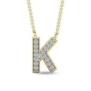 Diamond 1/20 Ct.Tw. Letter K Pendant in 10K Yellow Gold