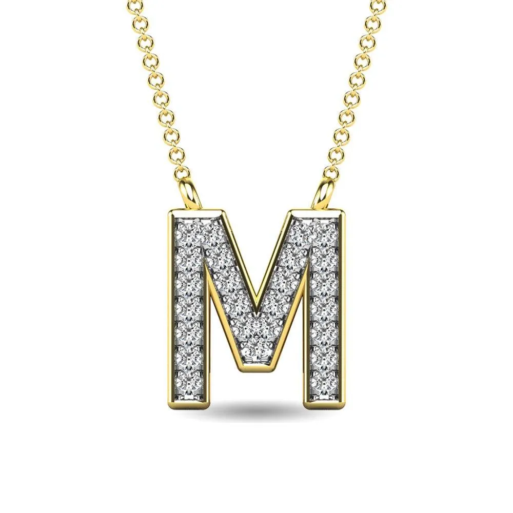 Diamond 1/20 Ct.Tw. Letter M Pendant in 10K Yellow Gold