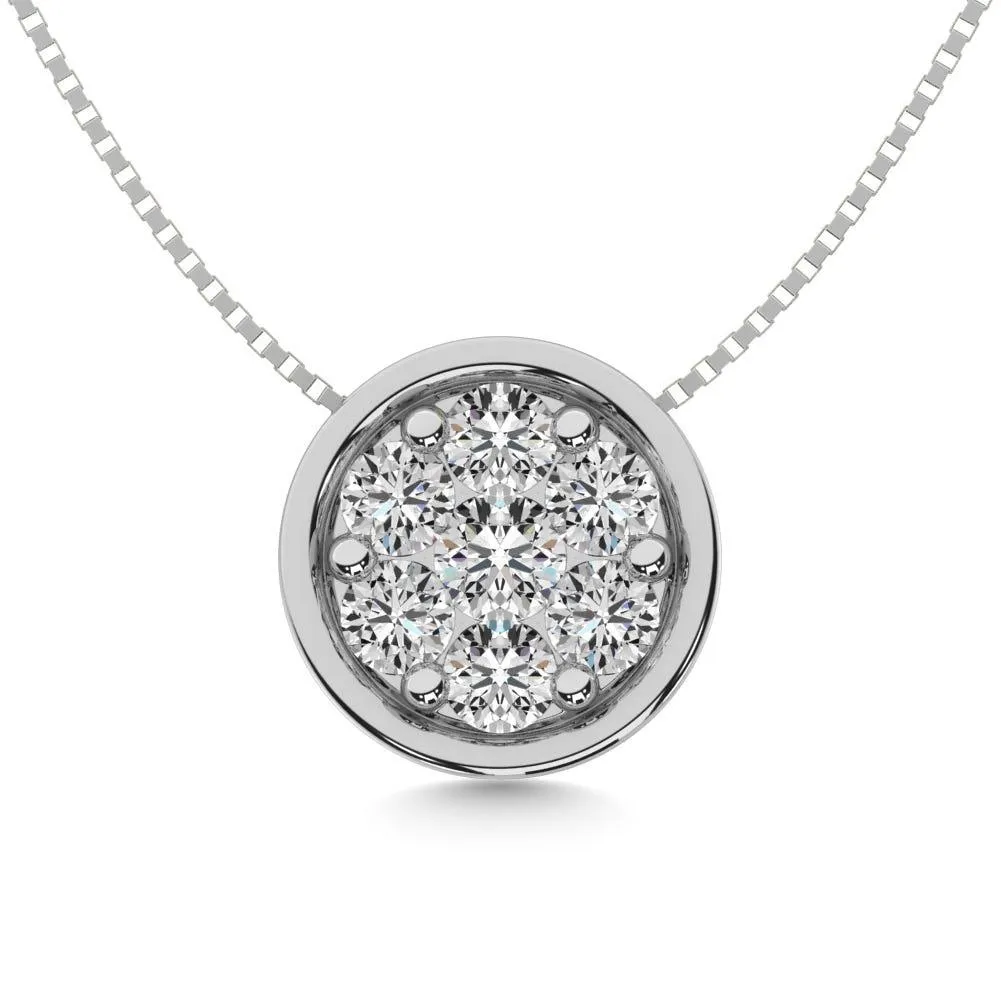 Diamond 1/3 ct tw Round Slider Pendant in 14K White Gold