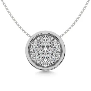 Diamond 1/3 ct tw Round Slider Pendant in 14K White Gold