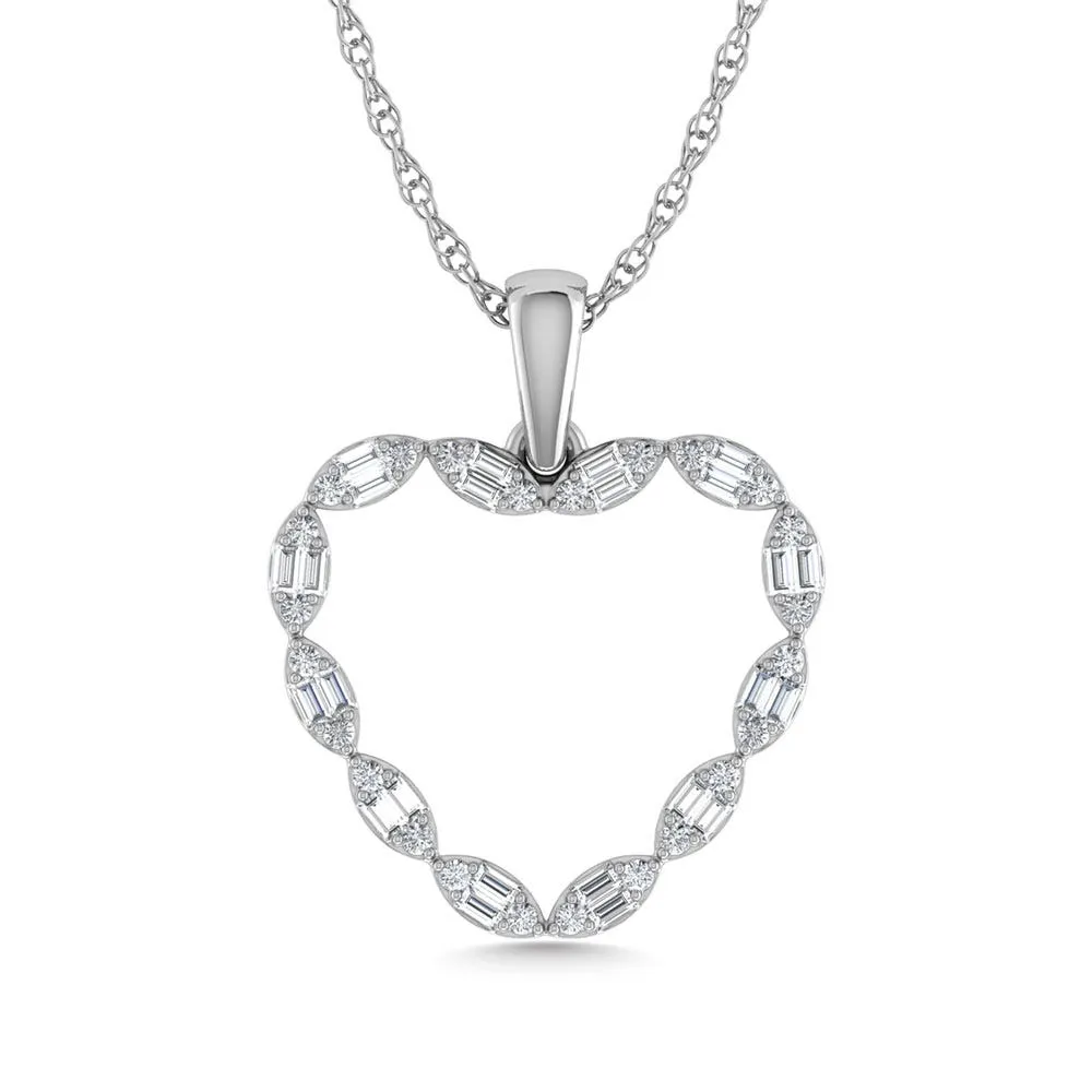 Diamond 1/3 Ct.Tw. Heart Pendant in 10K White Gold