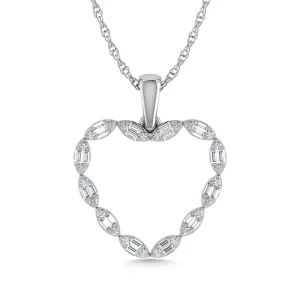 Diamond 1/3 Ct.Tw. Heart Pendant in 10K White Gold