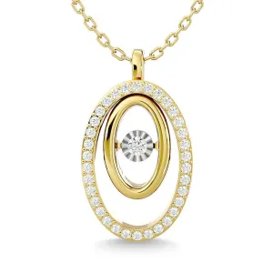 Diamond 1/4 Ct.Tw. Oval Shape Pendant in 14K Yellow Gold