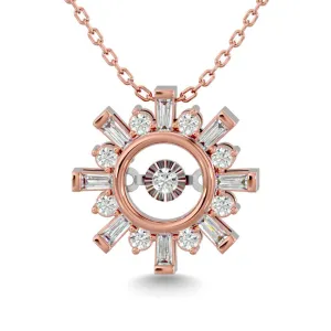 Diamond 1/4 Ct.Tw. Shimmering Pendant in 14K Rose Gold