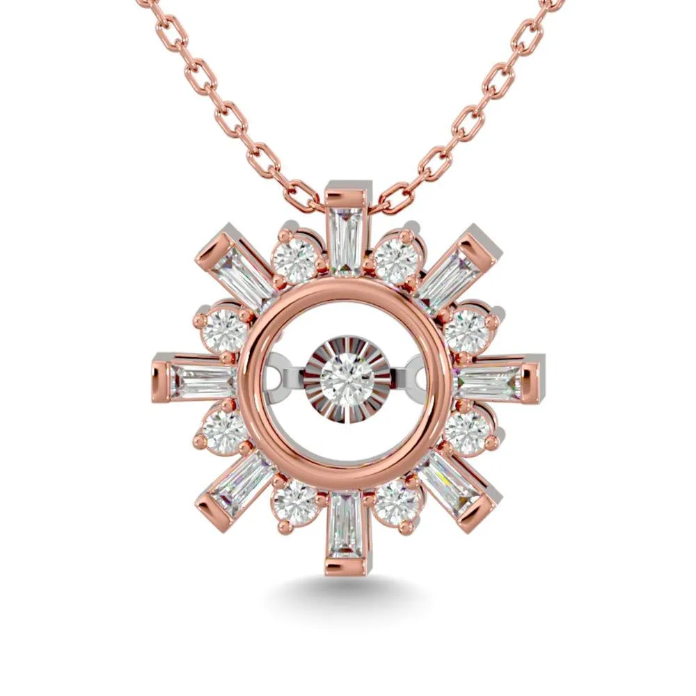 Diamond 1/4 Ct.Tw. Shimmering Pendant in 14K Rose Gold