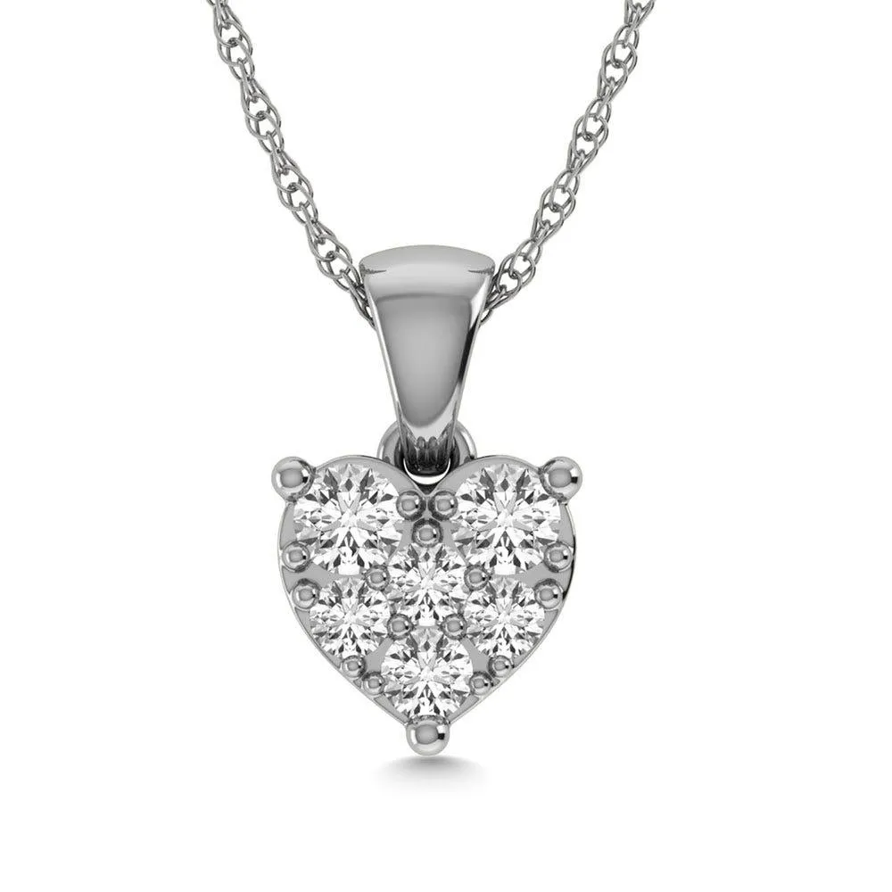 Diamond 1/6 Ct.Tw. Heart Pendant in 10K White Gold