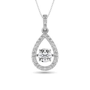 Diamond 2 Ct.Tw. Pear Shape Shimmering Pendant in 14K White Gold