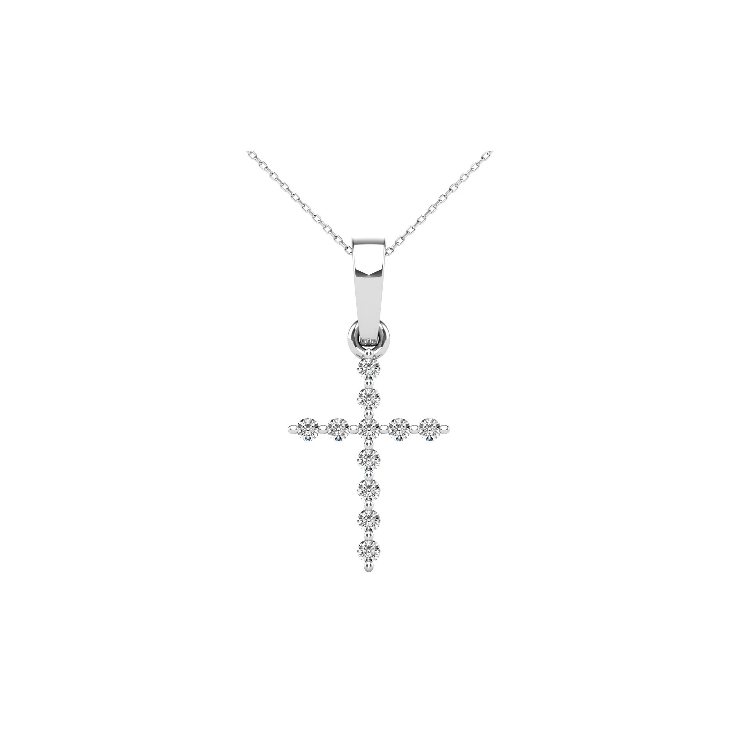 Diamond Accented Cross Pendant 1/20 Ct.Tw