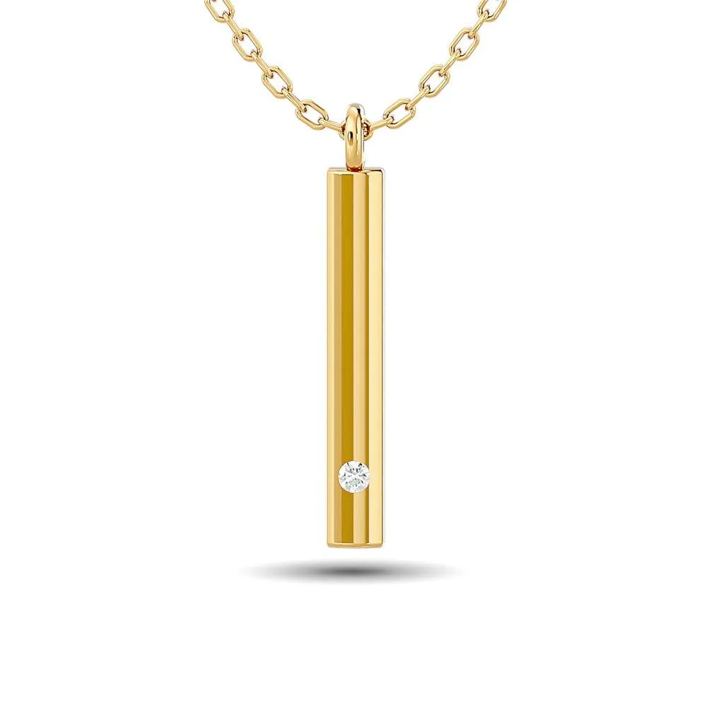 Diamond Bar Pendant 1/50 ct tw in 10K Yellow Gold