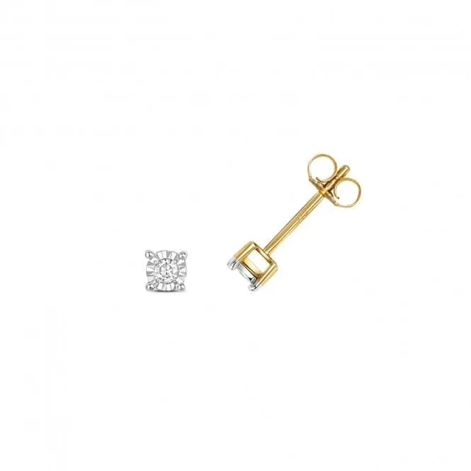 Diamond Jewellery 9ct Gold Diamond Illusion Set Studs ED143 Diamonds