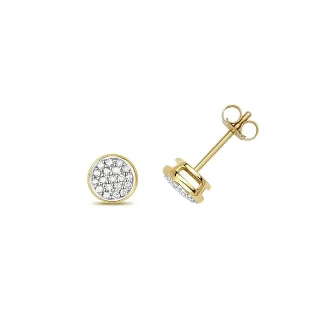 Diamond Jewellery 9k Gold Diamond Stud Earrings DE154