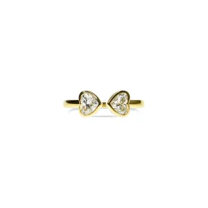 Double Heart Diamond Ring