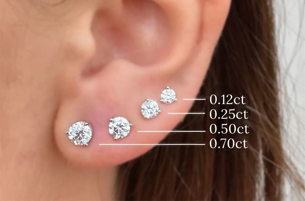 Earrings 1.00 cts Natural Round Diamonds F-SI1 Platinum Studs