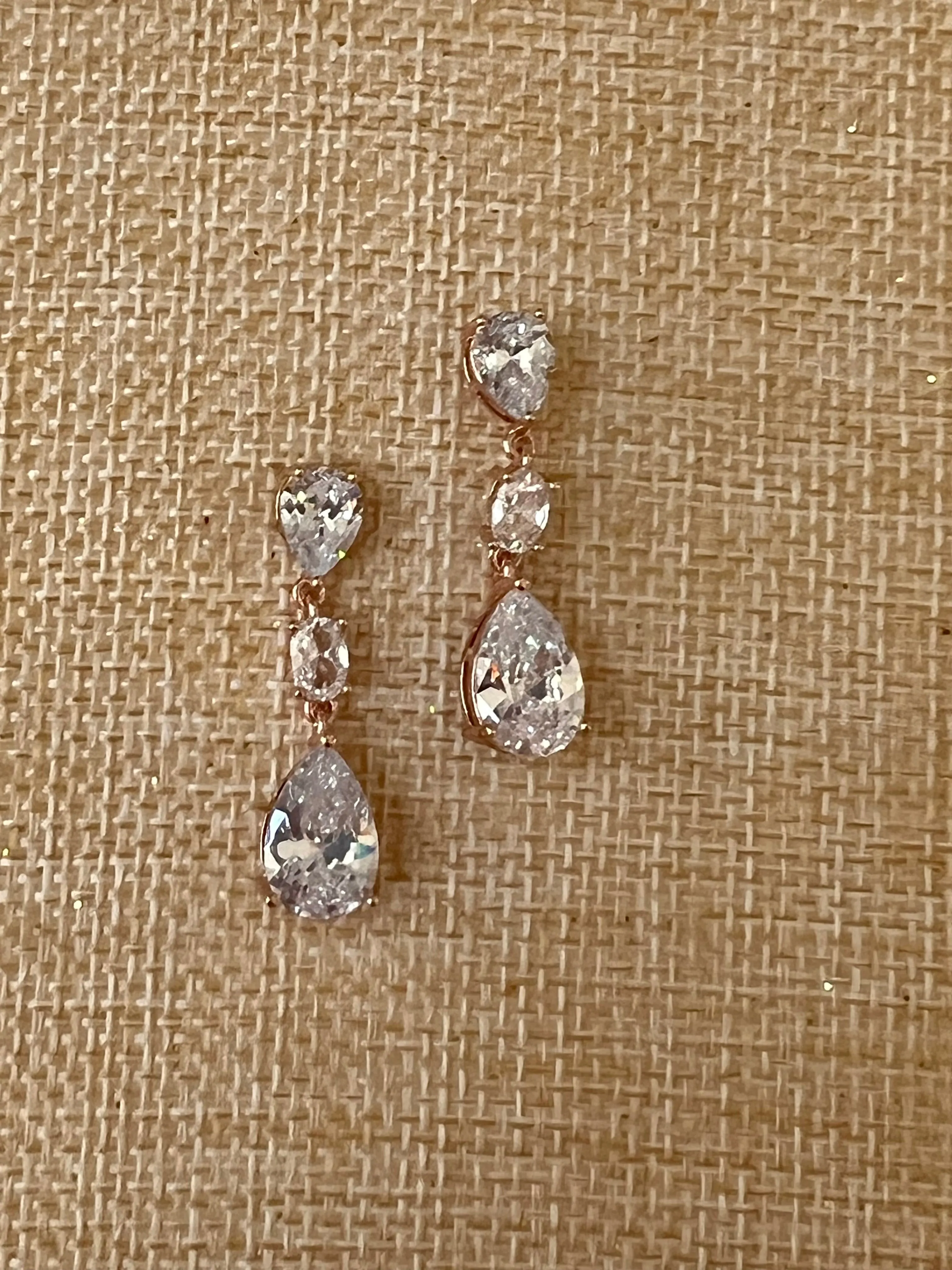 Earrings for Quince, Delicate Drop Swarovski and Zirconia Bridal Earring