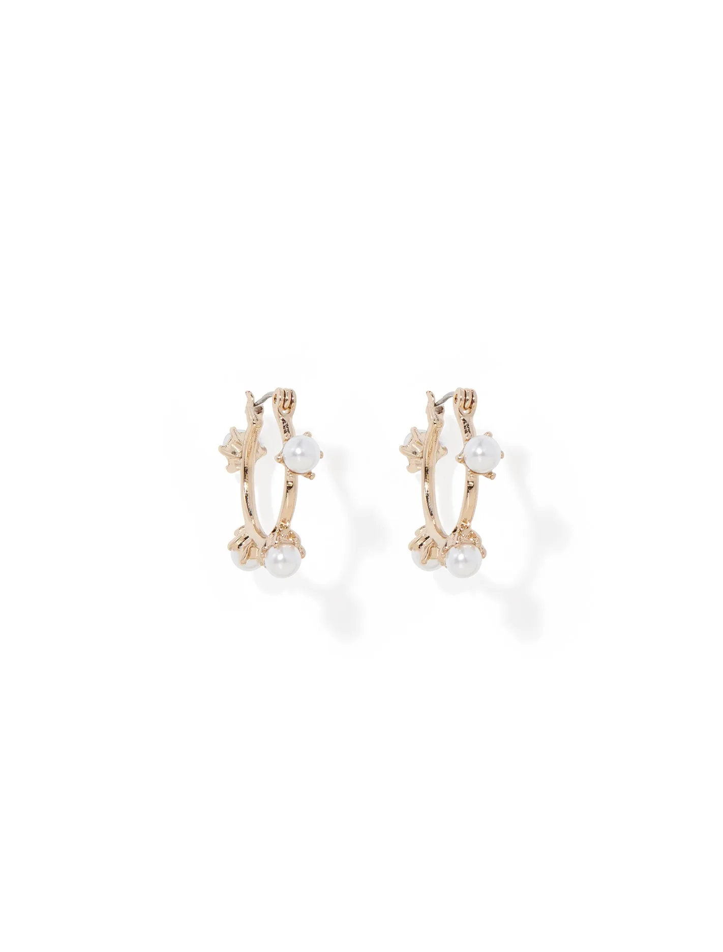 Elena Delicate Pearl Hoop Earrings