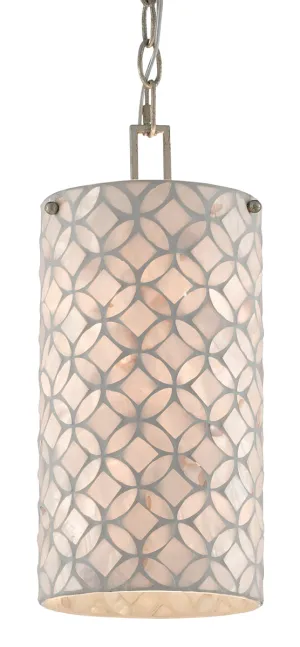 Ellison 1-Light Pendant in Pearl & Antique Silver Leaf