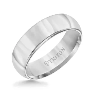 FARRELL Domed Comfort Fit Tungsten Carbide Wedding Band with Polished Finish by Triton Rings - 7 mm