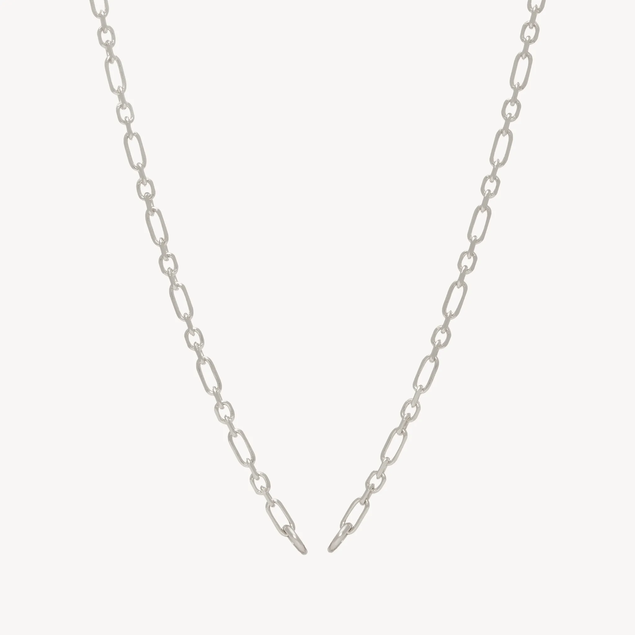 Figaro Charm Chain Necklace — Silver