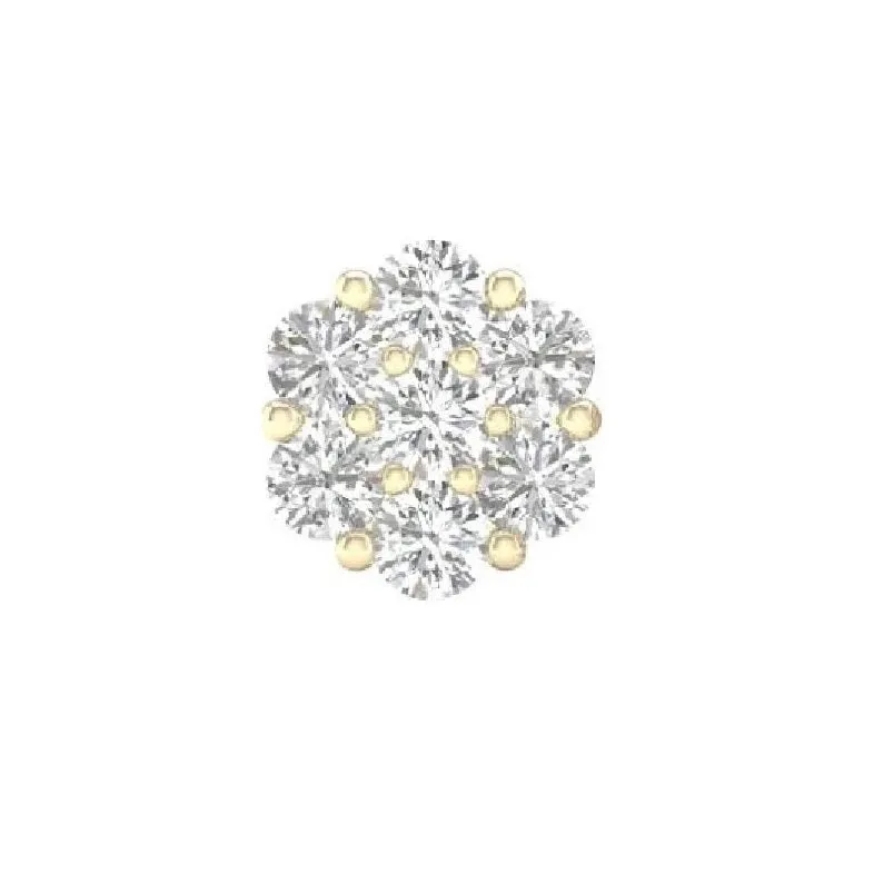 Flower Cluster Diamond Pendant (0.71 ct Diamonds) in Yellow Gold