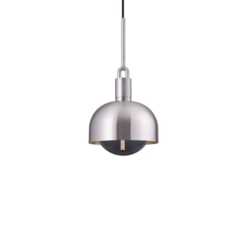 Forked Pendant / Shade / Globe / Smoked / Medium / Steel