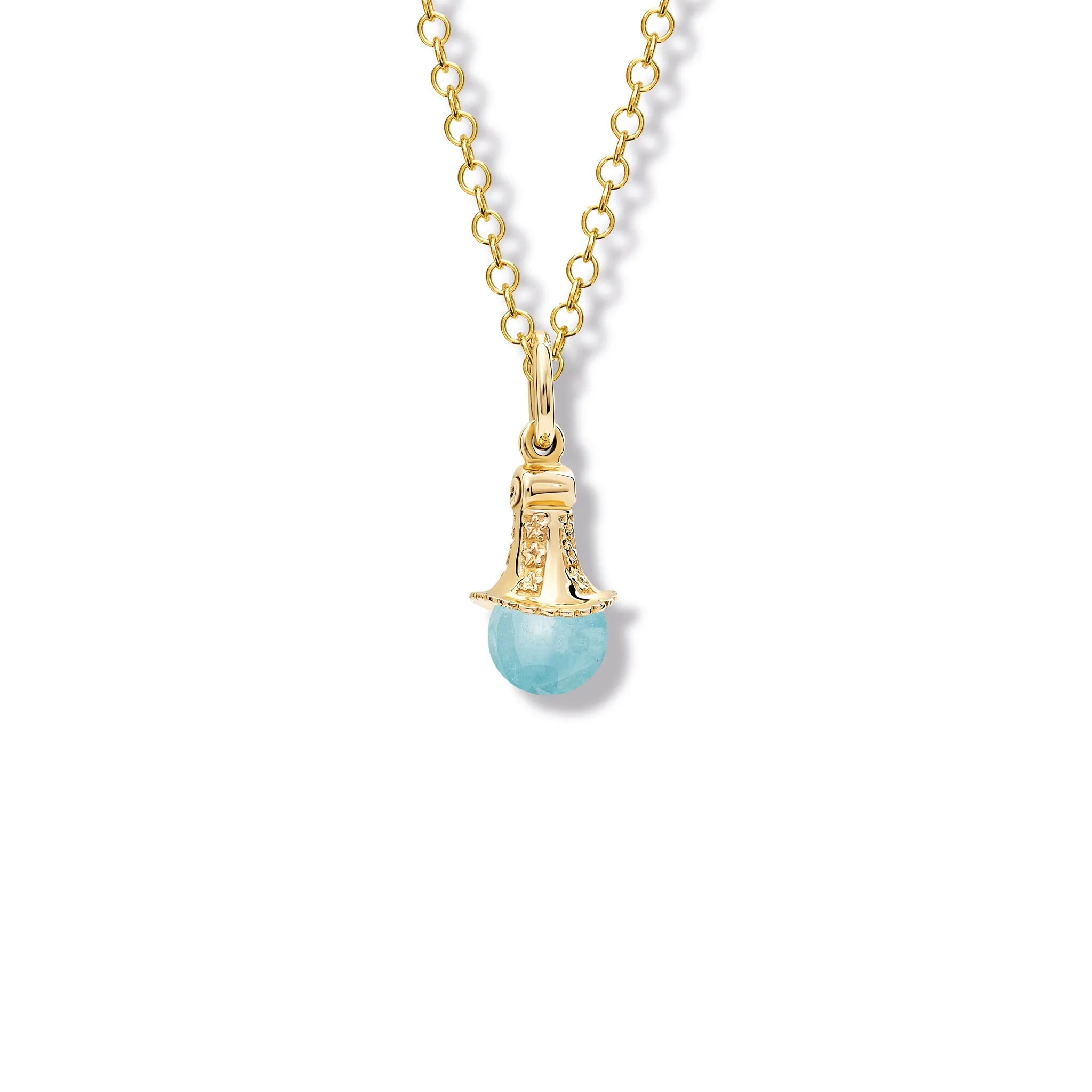 Fouquet Necklace Pendant Yellow Gold - Aquamarine