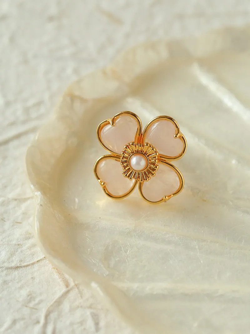 Four-leaf Clover Single Flower Rings