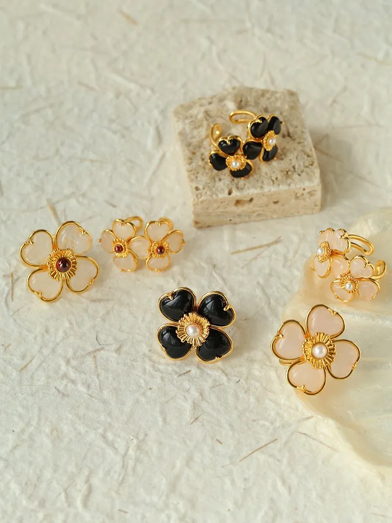 Four-leaf Clover Single Flower Rings