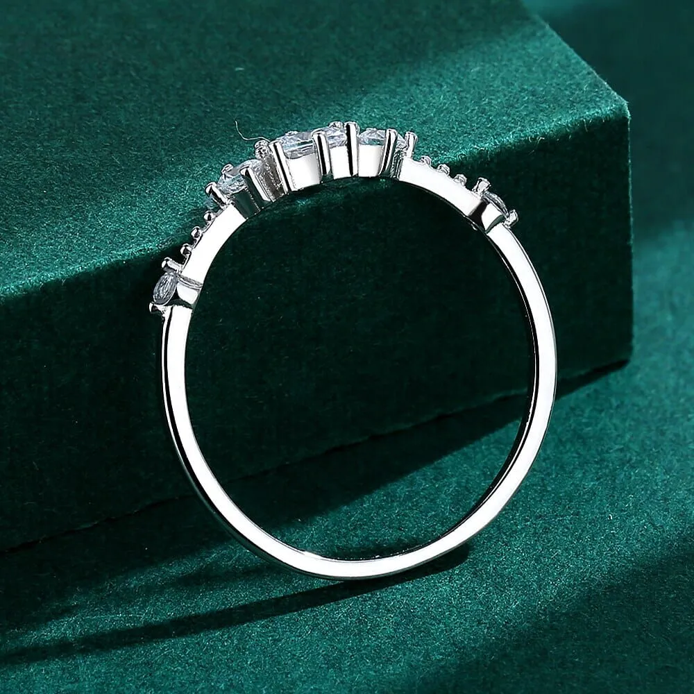 Four-Prong Diamond Silver Ring