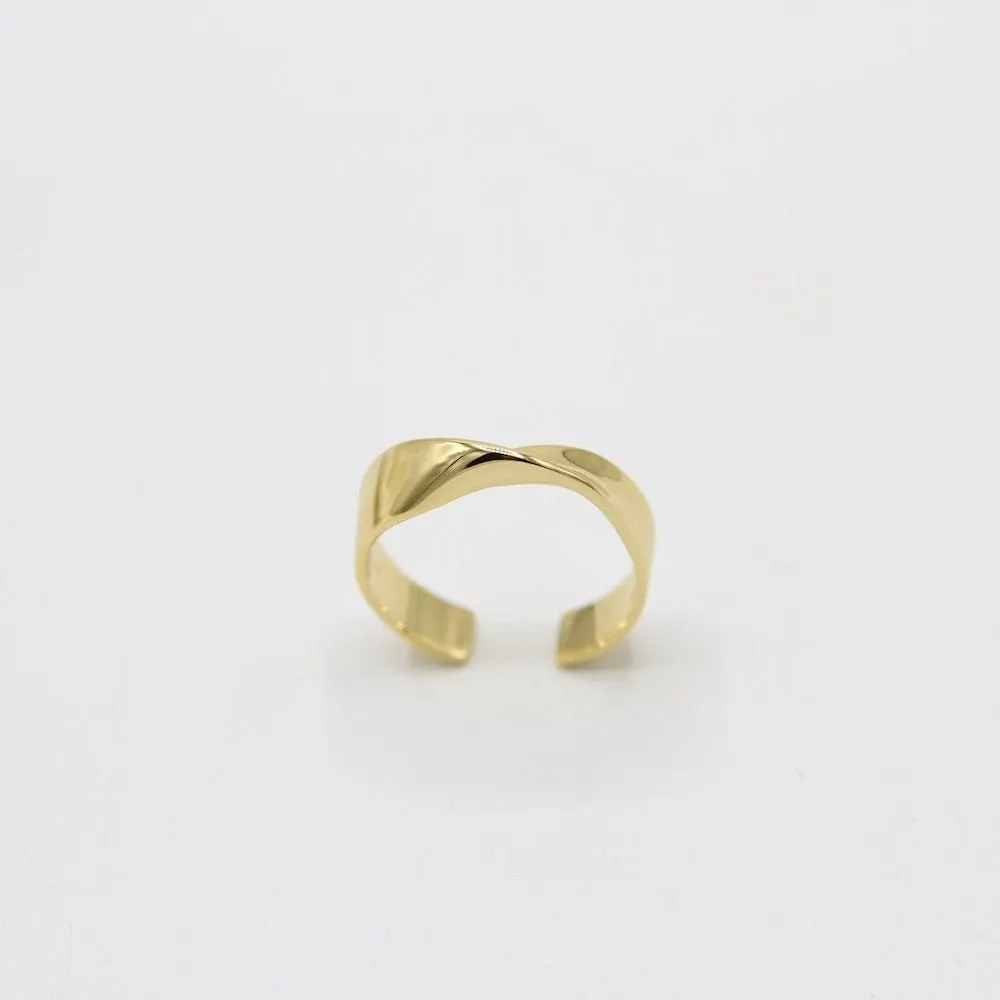 Gold Helix Adjustable Ring