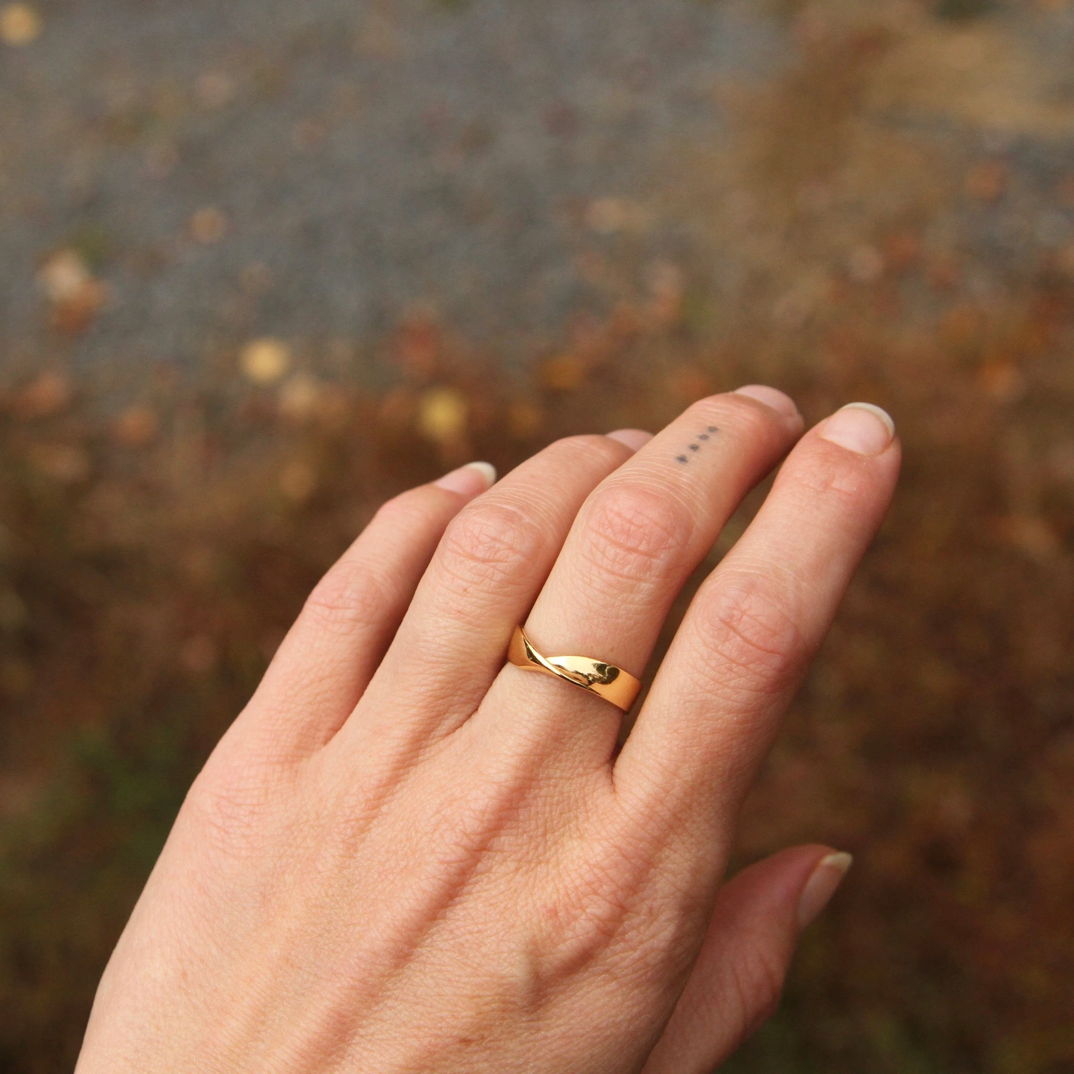 Gold Helix Adjustable Ring