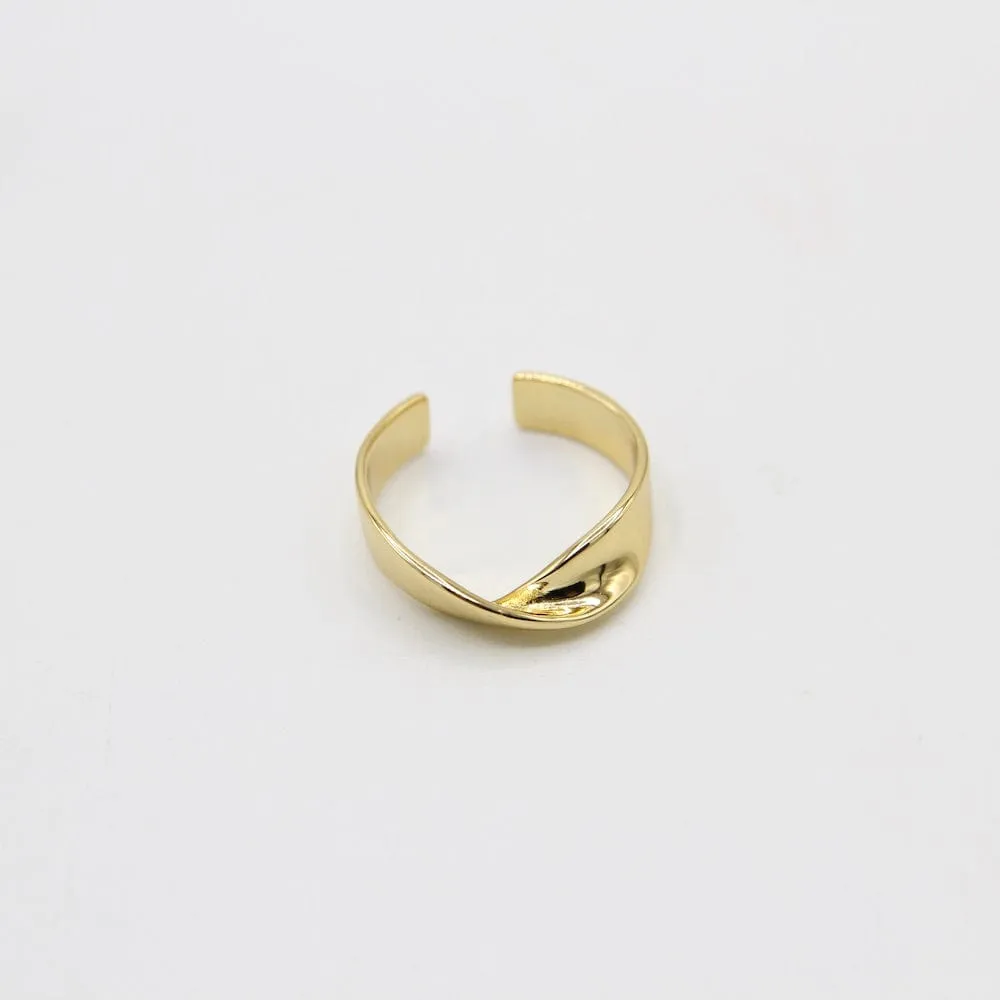 Gold Helix Adjustable Ring