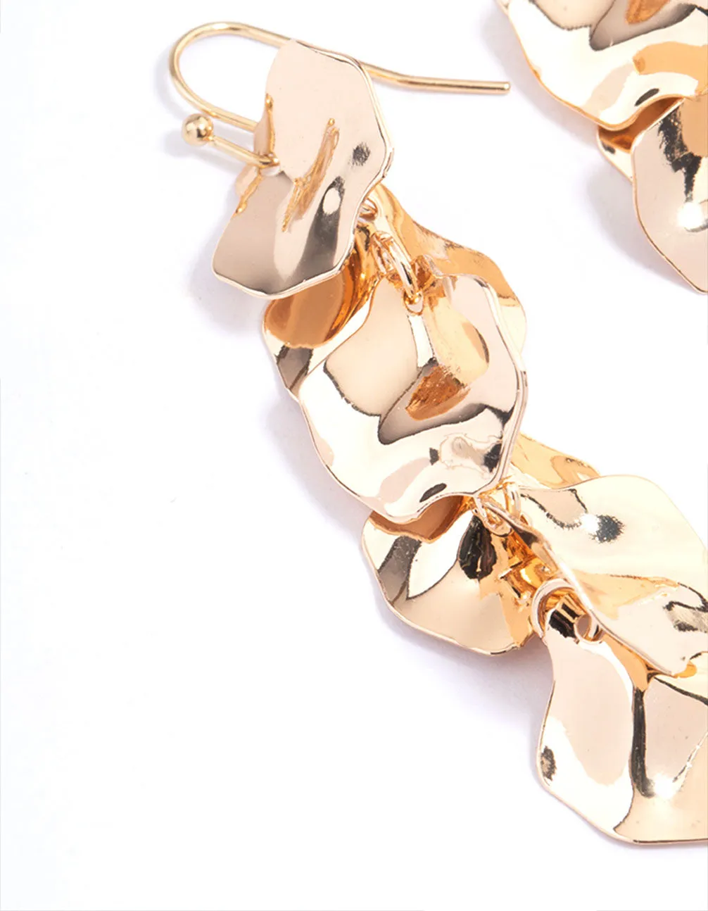 Gold Mini Petal Cluster Drop Earrings