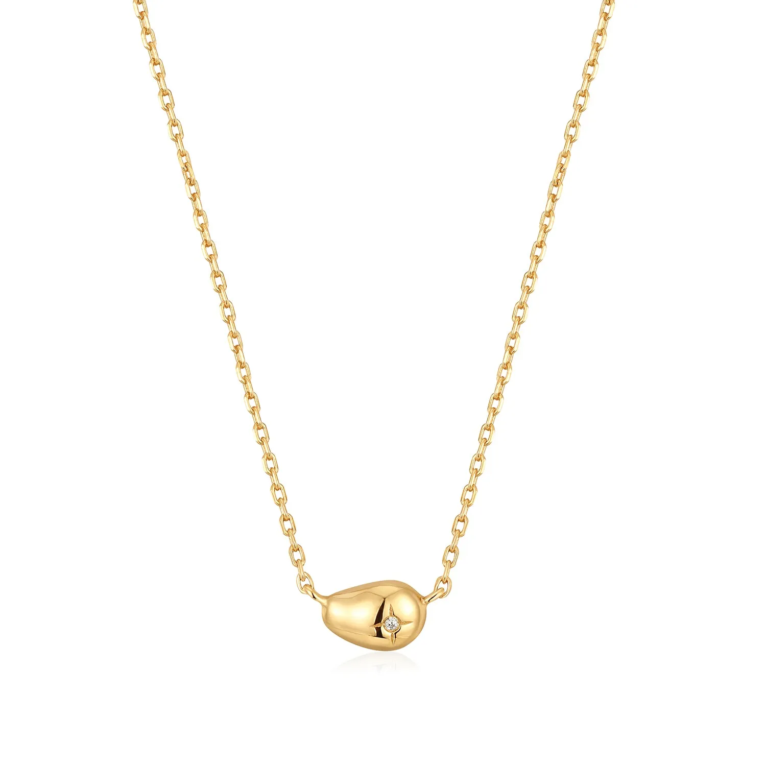 Gold Pebble Sparkle Necklace