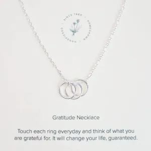 Gratitude Necklace with Sterling Silver Rings