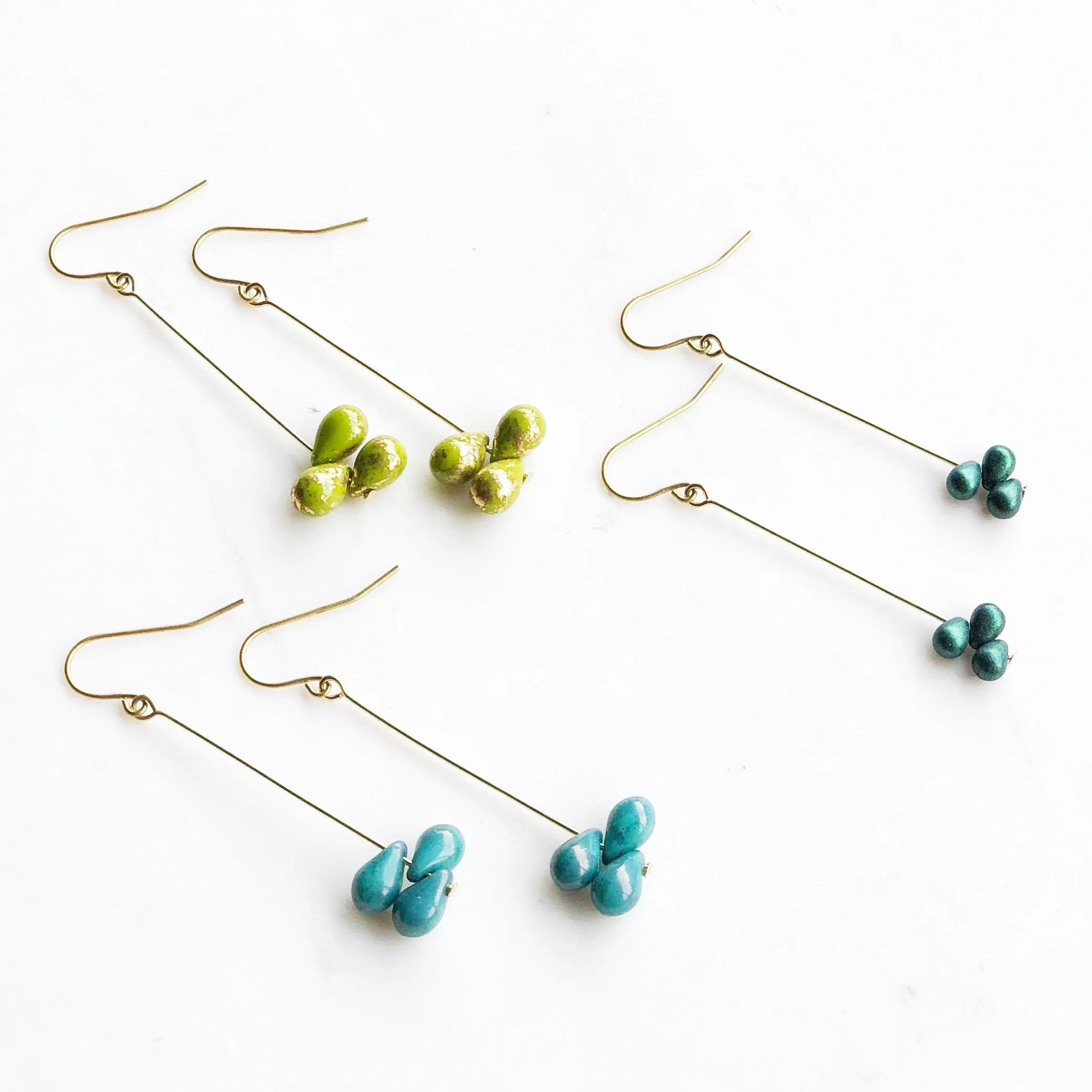 Green and Blue Teardrop Earrings