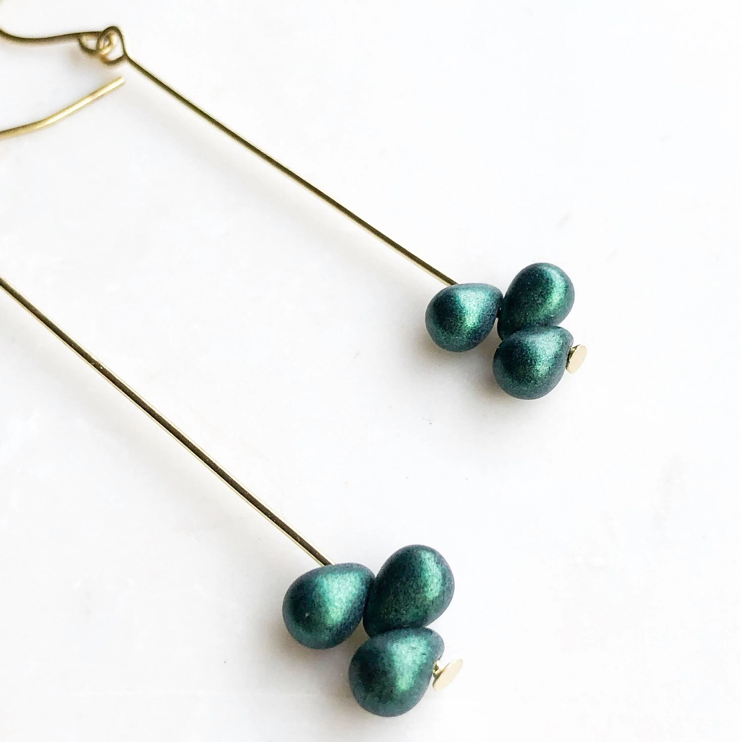 Green and Blue Teardrop Earrings