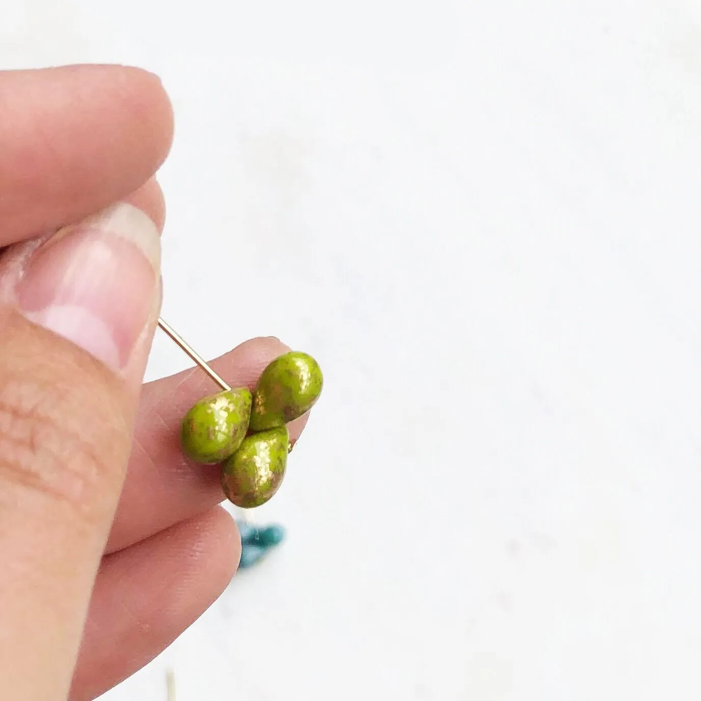 Green and Blue Teardrop Earrings