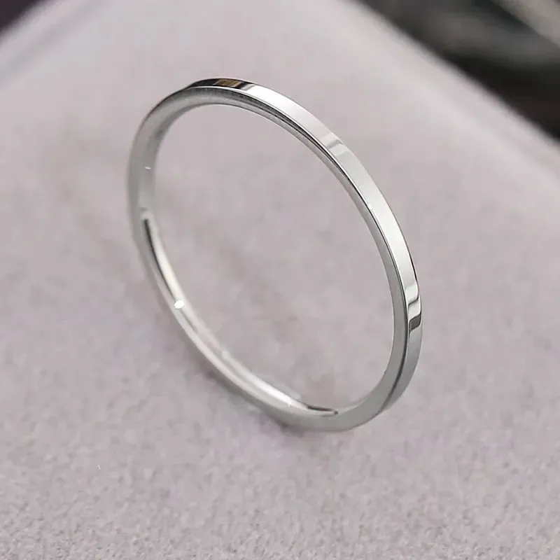 High Quality Titanium Steel Rings Fashion Simple Scrub Sandblast Steel Women's Rings 2mm Width Finger Gift Jewelry Wholesale