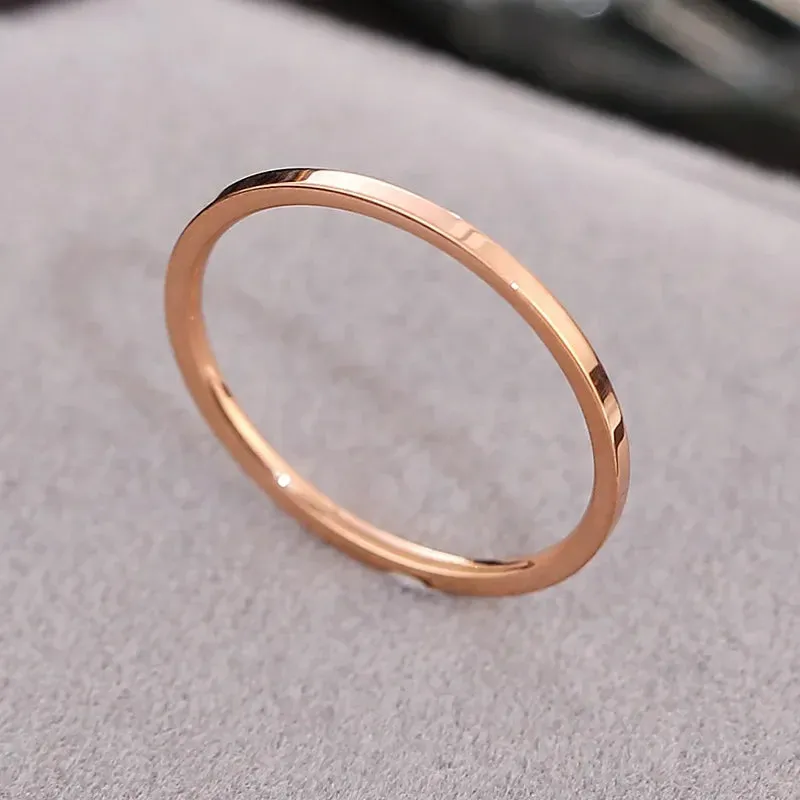 High Quality Titanium Steel Rings Fashion Simple Scrub Sandblast Steel Women's Rings 2mm Width Finger Gift Jewelry Wholesale