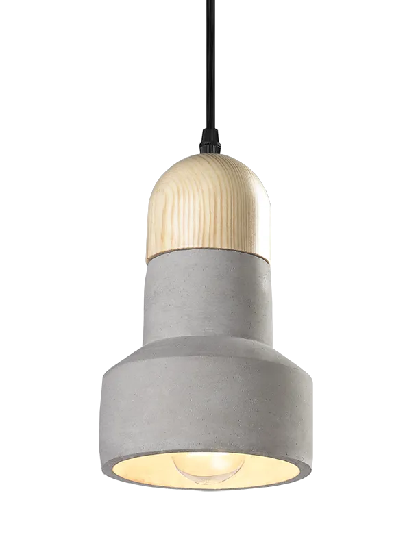 Industrial Concrete & Pine 10" Pendant